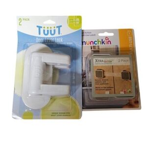 Munchkin Baby Safety Latch Set Door Lever Lock Cabinet Locks Bundle NEW